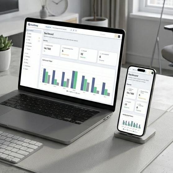Dashboard on desktop and mobile